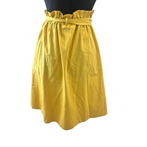 Sadie & Love Anthropologie Mustard Paper Bag Waist 
Skirt Faux Button Front L - Picture 2 of 9